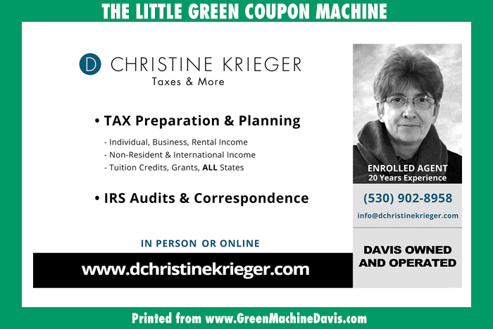 Christine Krieger Taxes and More Coupon