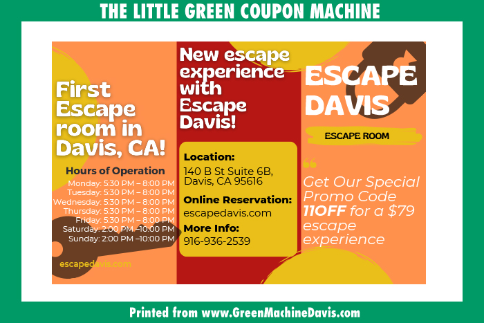 Escape Davis Coupon